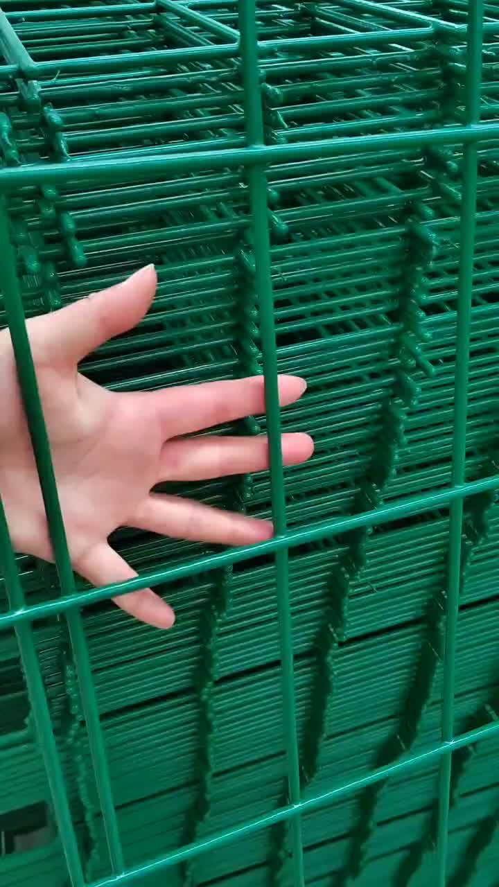 绿色浸塑圈地护栏网双边丝围栏铁丝网