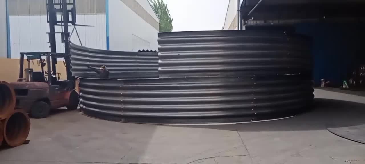 钢波纹涵管直径9.5米钢波纹涵管组装