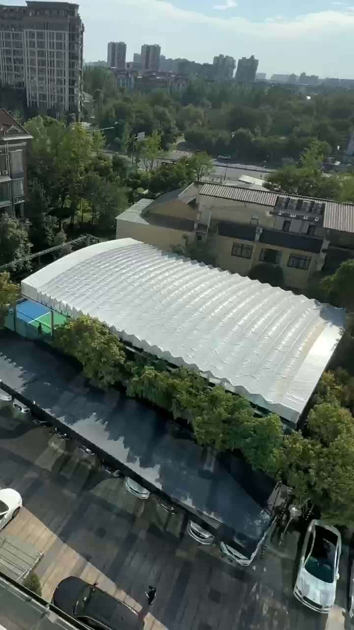 大型网球场悬空电动雨棚移动伸缩蓬遮阳棚
