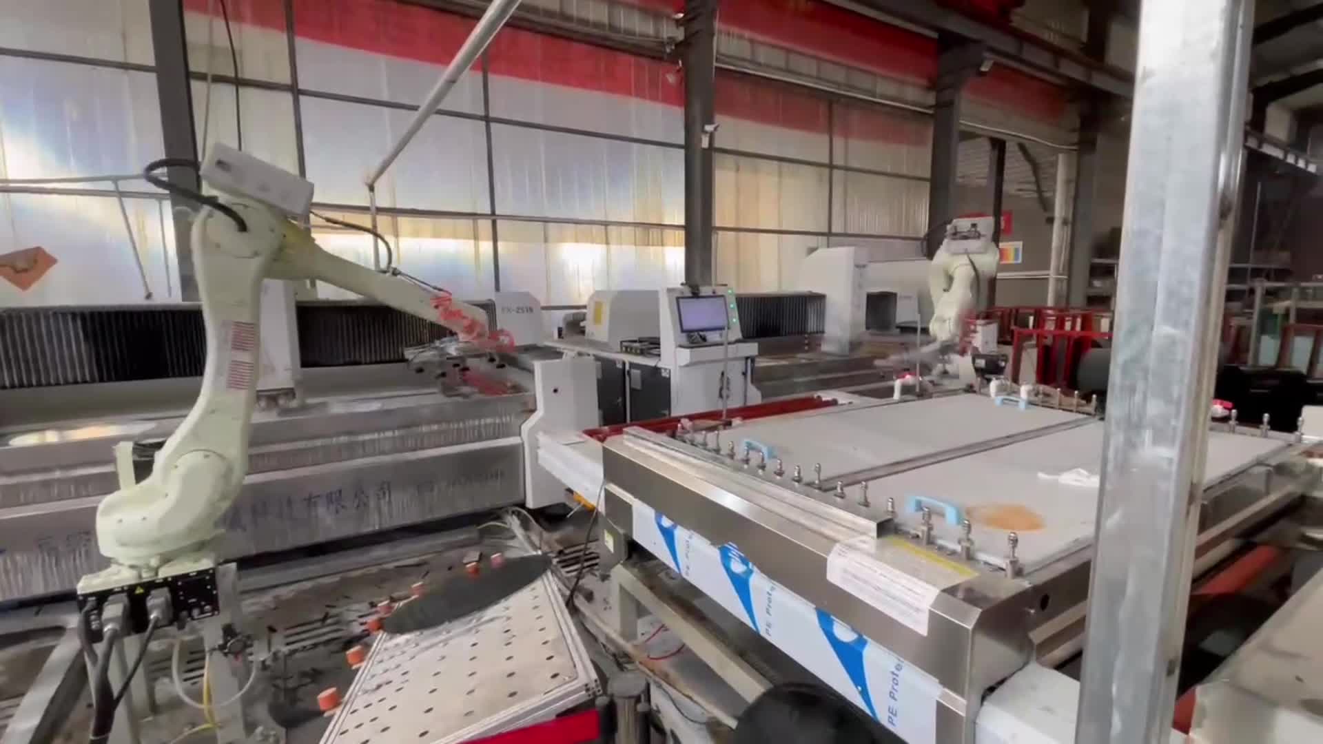 家电玻璃数控磨边机自动化生产玻璃加工中心