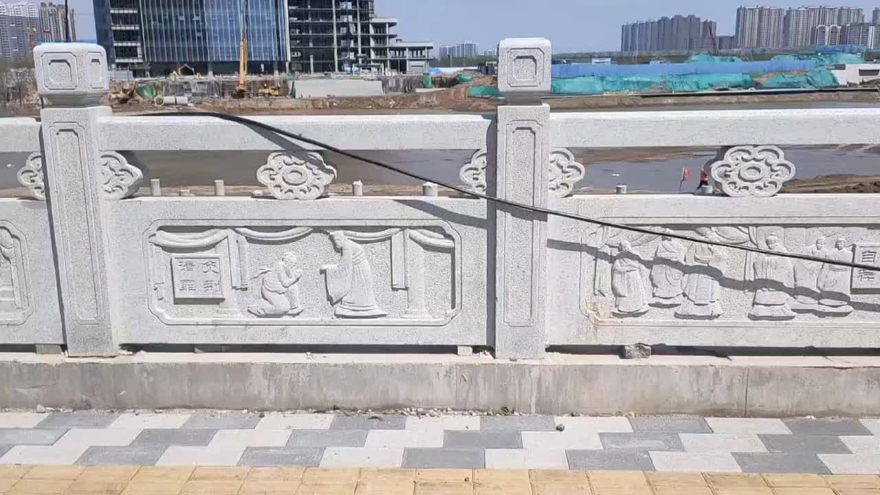 花崗巖橋欄桿定做-橋梁石欄板雕刻民族文化