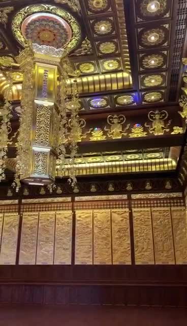 新品古典寺庙铝扣板吊顶浮雕彩绘佛堂
