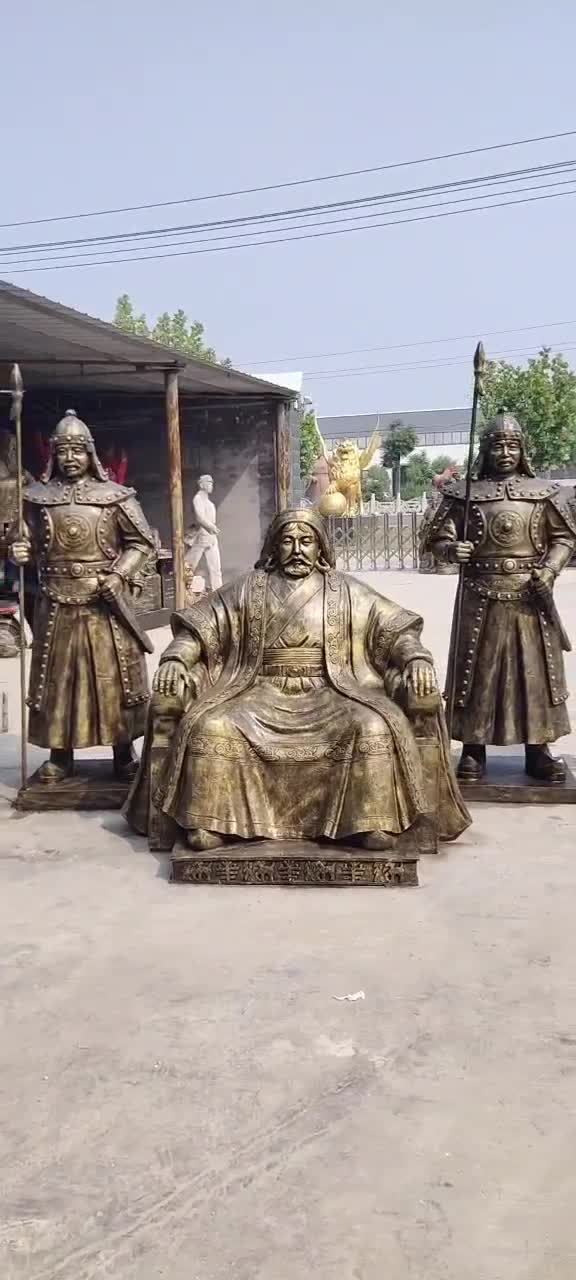 玻璃钢蒙古族人物雕塑，蒙古文化主题雕塑