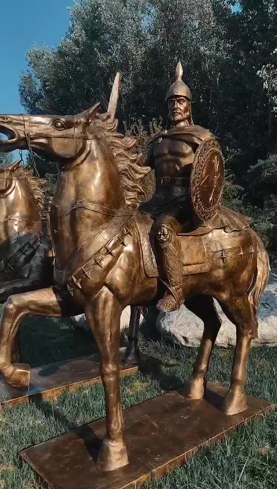 玻璃钢罗马骑士雕塑，西方骑士雕塑