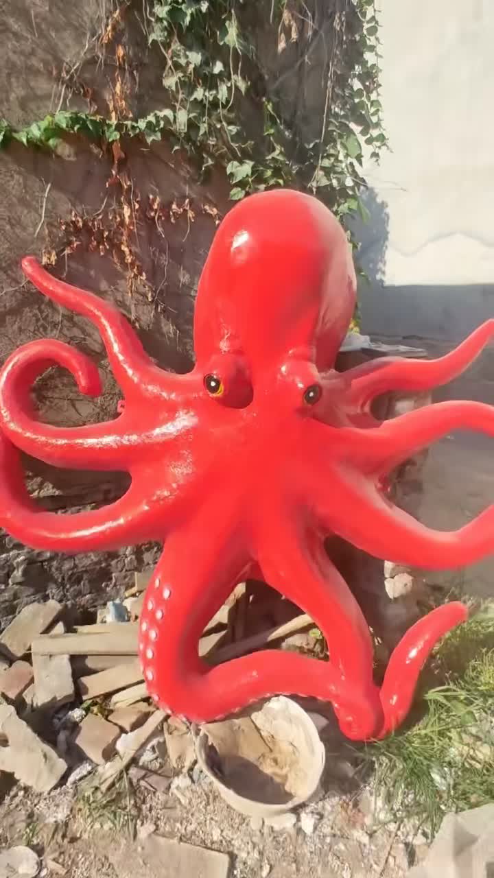 玻璃钢章鱼虾螃蟹海洋动物雕塑定制厂家