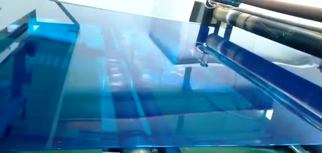 蓝色聚碳酸酯PC耐力实心板生产视频